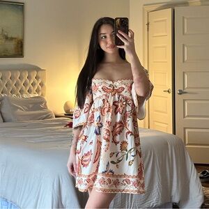 Floral Paisly Off-Shoulder Dress